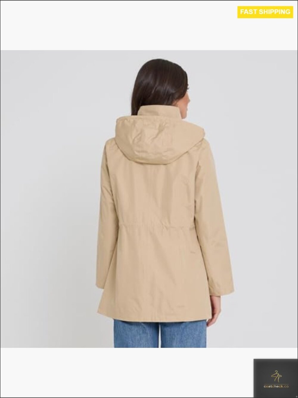 Women's Waterproof Rain Jacket Hooded Anorak Windbreaker Lightweight Classic Fit - Picture 6 of 7